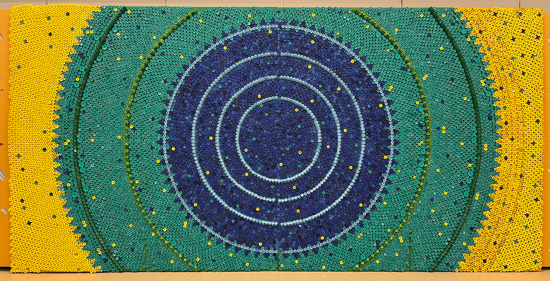 Captured Earth, bottle-cap mosaic