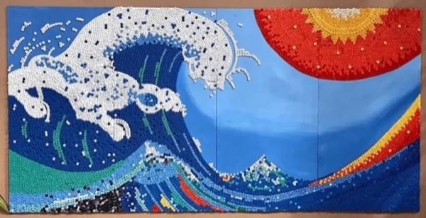 Echoed Earth, bottle-cap mosaic